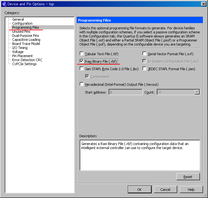 Quartus setting3